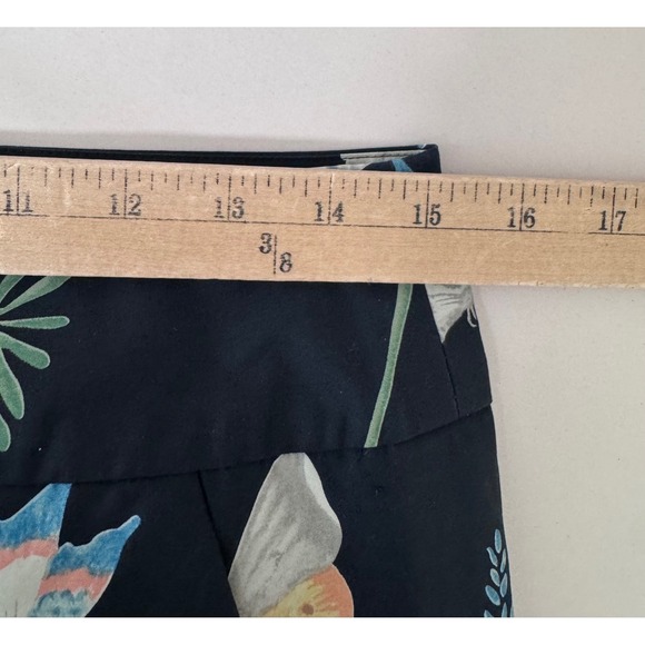 Anthropologie Leifsdottir Pencil Skirt sz 8 Navy Floral Butterf boho money - Picture 4 of 8